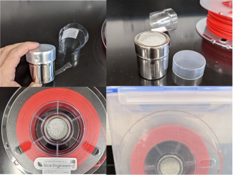 Steps of setting up the Filament Drying Desiccant.